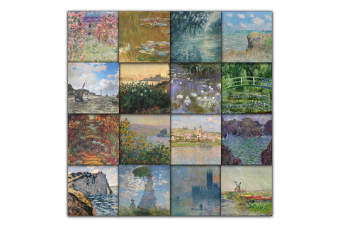 Claude Monet Paintings Digital Papers Sublimation Old Market 