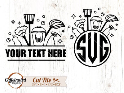 Cleaning Monogram Frame SVG SVG Caffeinated SVGs 