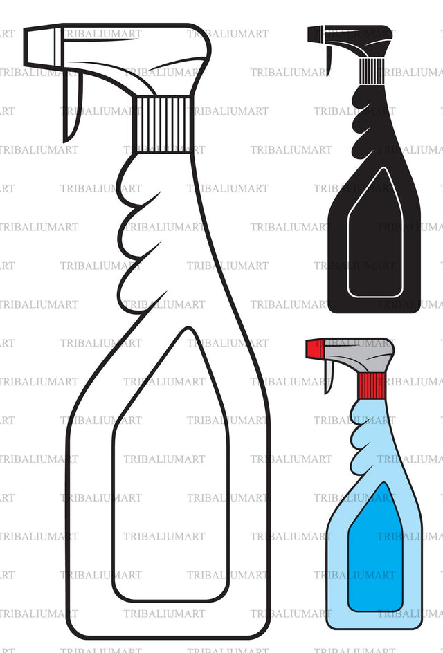 Cleaning spray bottle SVG TribaliumArtSF 