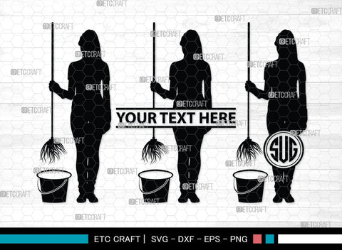 Cleaning Women Monogram, Cleaning Women Silhouette, Cleaning Women SVG, Women Svg, Dry Cleaning Svg, Girl Svg, SB00344 SVG ETC Craft 