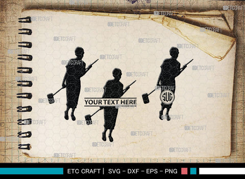 Cleaning Women Monogram, Cleaning Women Silhouette, Cleaning Women SVG, Women Svg, Dry Cleaning Svg, Girl Svg, SB00344 SVG ETC Craft 