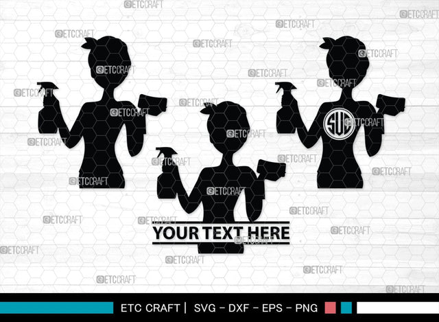 Cleaning Women Monogram, Cleaning Women Silhouette, Cleaning Women SVG, Women Svg, Dry Cleaning Svg, Girl Svg, SB00344 SVG ETC Craft 