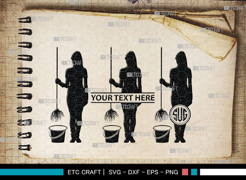 Cleaning Women Monogram, Cleaning Women Silhouette, Cleaning Women SVG, Women Svg, Dry Cleaning Svg, Girl Svg, SB00344 SVG ETC Craft 