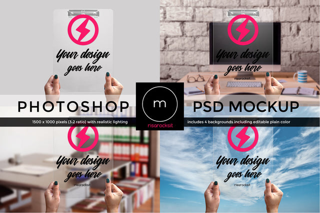 Clear Clipboard Back with Hand Layered PSD Photoshop Product Mockup Mock Up Photo Risa Rocks It 