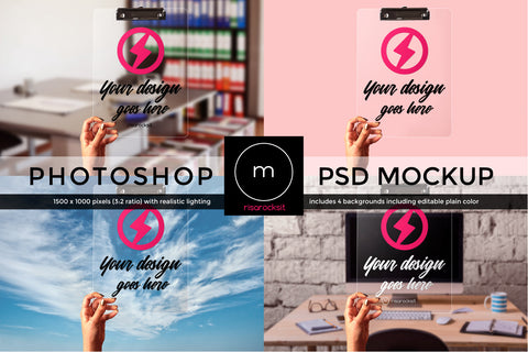 Clear Clipboard Front with Hand Layered PSD Photoshop Product Mockup Mock Up Photo Risa Rocks It 