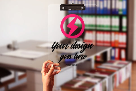 Clear Clipboard Front with Hand Layered PSD Photoshop Product Mockup Mock Up Photo Risa Rocks It 