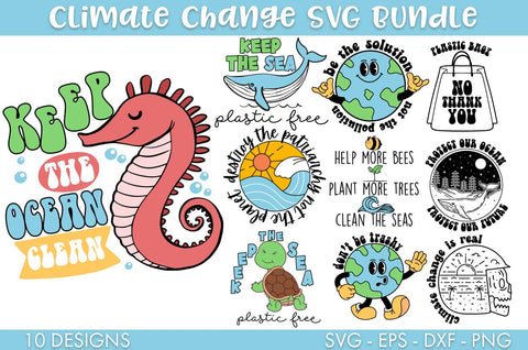 Climate Change Earth Day SVG Bundle PNG Cut file SVG Freeling Design House 