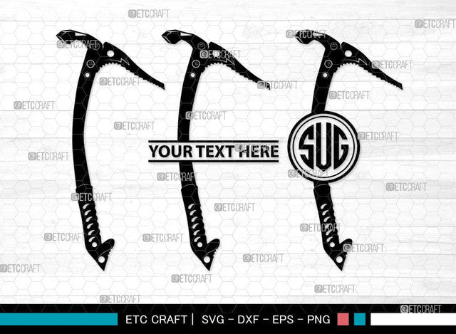 Climber Tools Monogram, Climber Tools Silhouette, Climber Tools Svg, Mountaineers Tool SVG, Victorinox, Anaconda Hammer, Grill Topper, Snowshoes, Mountaineers, Helmet, Nut Tool Silhouette, SB00065 SVG ETC Craft 