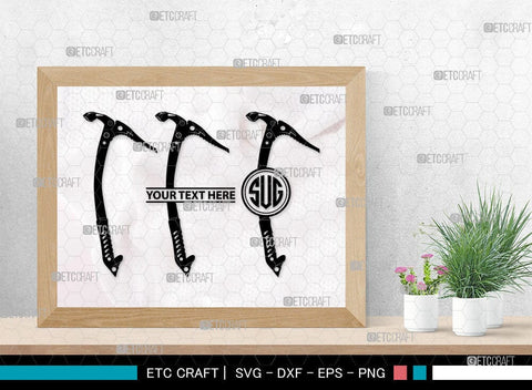 Climber Tools Monogram, Climber Tools Silhouette, Climber Tools Svg, Mountaineers Tool SVG, Victorinox, Anaconda Hammer, Grill Topper, Snowshoes, Mountaineers, Helmet, Nut Tool Silhouette, SB00065 SVG ETC Craft 