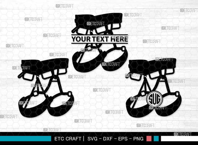 Climber Tools Monogram, Climber Tools Silhouette, Climber Tools Svg, Mountaineers Tool SVG, Victorinox, Anaconda Hammer, Grill Topper, Snowshoes, Mountaineers, Helmet, Nut Tool Silhouette, SB00065 SVG ETC Craft 