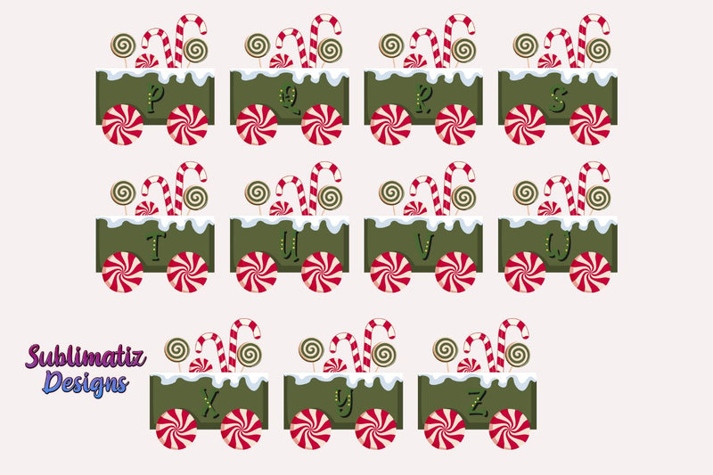 Clipart Christmas Elf Train Bundle - Alphabet - So Fontsy