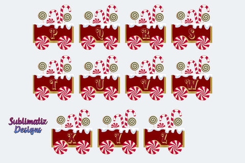 Clipart Christmas Santa Claus Train Bundle - Alphabet PNG Sublimation Sublimation Sublimatiz Designs 