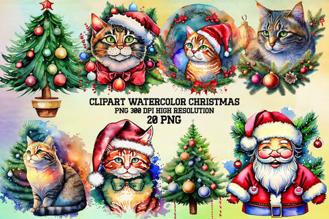Clipart Watercolor Christmas Sublimation Rupkotha 