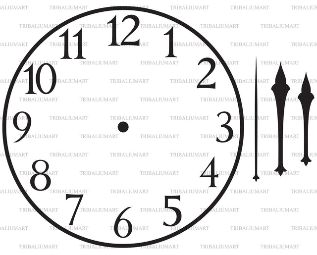Clock and clock hands SVG TribaliumArtSF 
