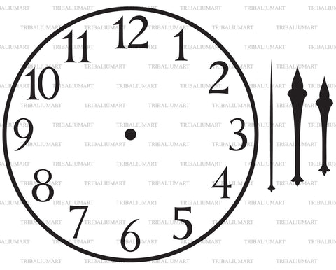 Clock and clock hands SVG TribaliumArtSF 