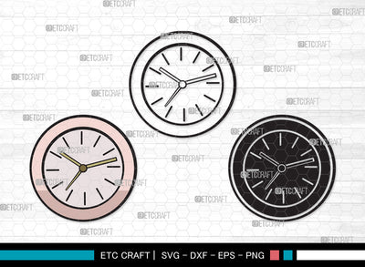 Clock Clipart SVG Cut File, Clock Face Svg, Watch Face Svg, Watch Svg, Time Svg, Clock Outline Clipart SVG ETC Craft 
