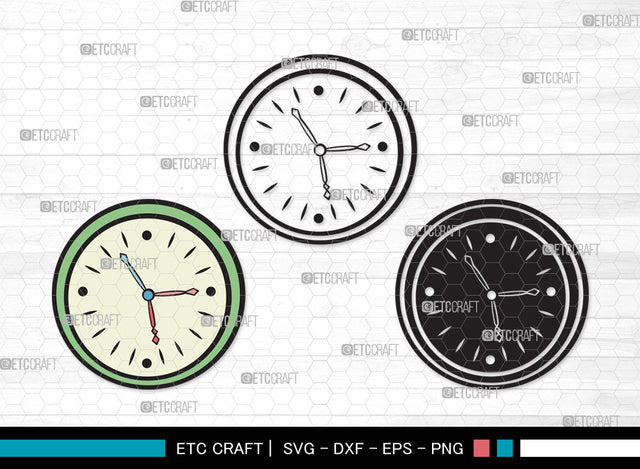 Clock Clipart SVG Cut File, Clock Face Svg, Watch Face Svg, Watch Svg, Time Svg, Clock Outline Clipart SVG ETC Craft 