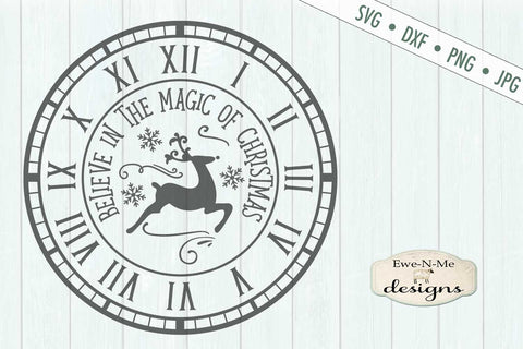 Clock Face - Reindeer - Magic of Christmas - SVG SVG Ewe-N-Me Designs 