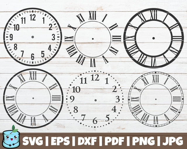Clock Face SVG Bundle SVG MintyMarshmallows 