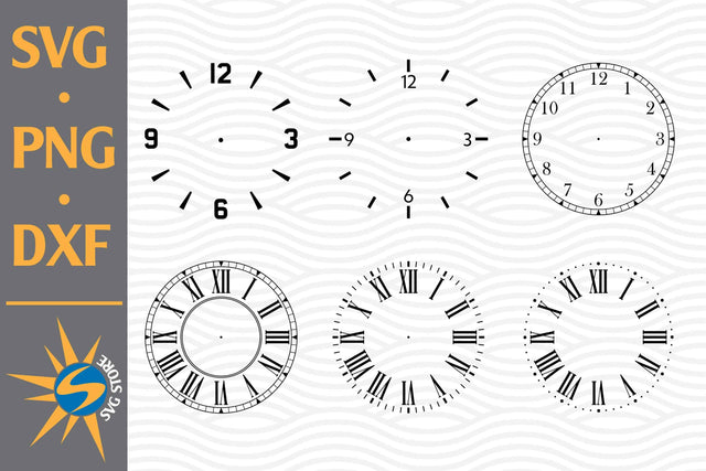 Clock Face SVG, PNG, DXF Digital Files Include SVG SVGStoreShop 