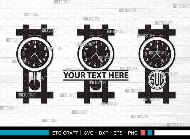 Clock Monogram SVG Cut File, Clock Face Svg, Watch Face Svg, Watch Svg, Time Svg, Clock Outline Monogram SVG ETC Craft 