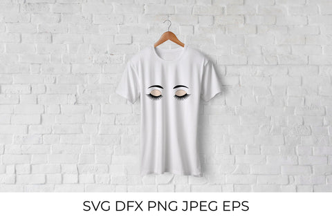 Closed eyes with long eyelashes and eyebrows SVG LaBelezoka 
