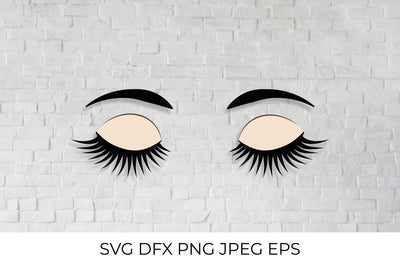 Closed eyes with long eyelashes and eyebrows SVG LaBelezoka 