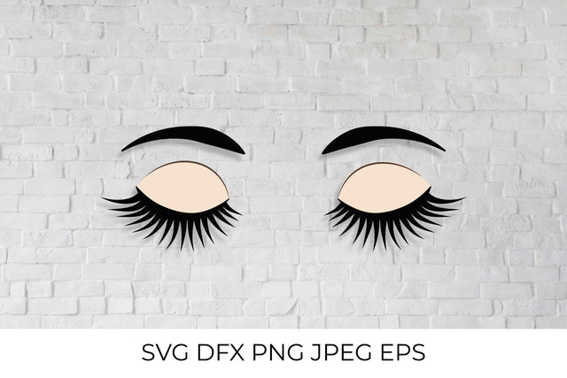 Closed eyes with long eyelashes and eyebrows SVG LaBelezoka 