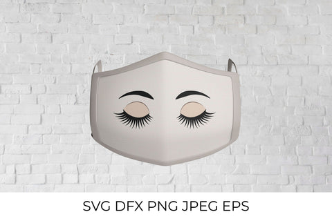 Closed eyes with long eyelashes and eyebrows SVG LaBelezoka 