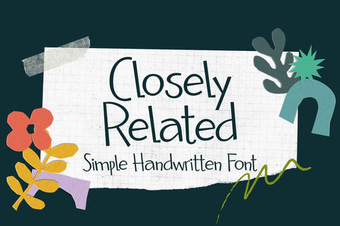 Closely Related - a Simple Handwritten Font Font nhfonts 