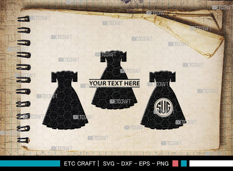 Cloths Monogram, Cloths Silhouette, Cloths SVG, Semi Dress Svg, Dress Svg, Fashion Stand Svg, SB00185 SVG ETC Craft 