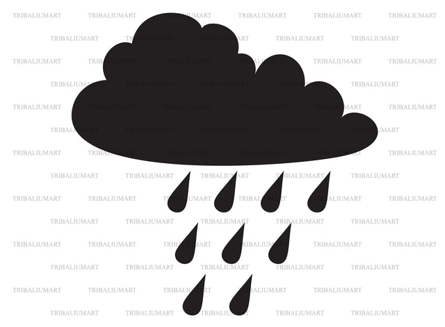 Cloud and rain SVG TribaliumArtSF 