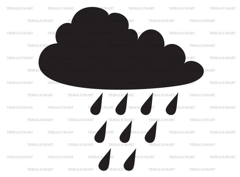 Cloud and rain SVG TribaliumArtSF 