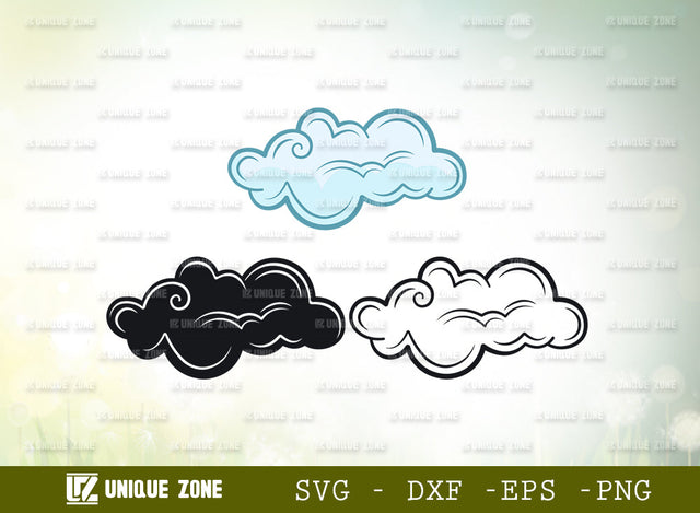 Cloud Bundle SVG Cut File, Weather Svg, Sky Svg, Rain Cloud Svg, Cloud Clipart, Cloud Silhouette, Cloud Outline, SVG Unique Zone 