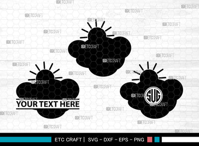 Cloud Icons Monogram, Clouds Svg, Jotta Cloud Svg, Cloudy, Rain Cloud, Cloud Monogram, Icon Monogram, Svg Cut File, Dxf, Eps, Png, SVG ETC Craft 