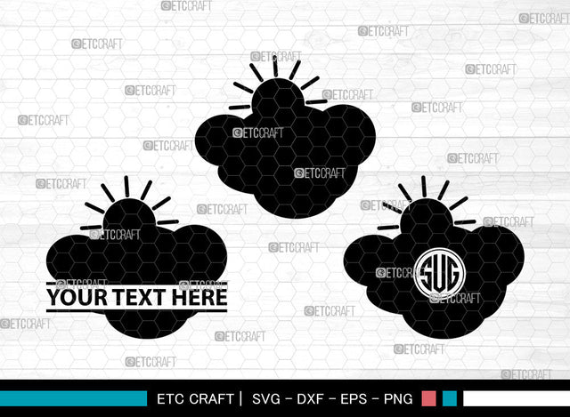 Cloud Icons Monogram, Clouds Svg, Jotta Cloud Svg, Cloudy, Rain Cloud, Cloud Monogram, Icon Monogram, Svg Cut File, Dxf, Eps, Png, SVG ETC Craft 