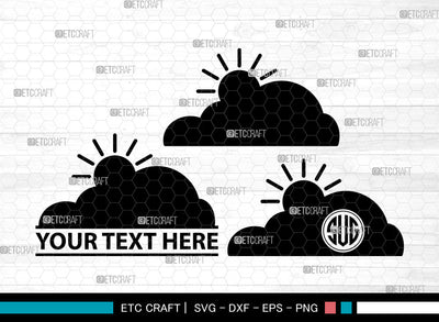 Cloud Icons Monogram, Clouds Svg, Jotta Cloud Svg, Cloudy, Rain Cloud, Cloud Monogram, Icon Monogram, Svg Cut File, Dxf, Eps, Png, SVG ETC Craft 