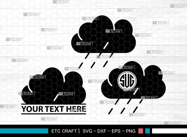 Cloud Icons Monogram, Clouds Svg, Jotta Cloud Svg, Cloudy, Rain Cloud, Cloud Monogram, Icon Monogram, Svg Cut File, Dxf, Eps, Png, SVG ETC Craft 