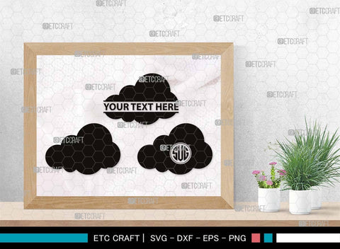 Cloud Monogram, Cloud Silhouette, Cloud SVG, Rain Cloud Svg, Sky Svg, Weather Svg, Black Clouds Svg, SB00491 SVG ETC Craft 
