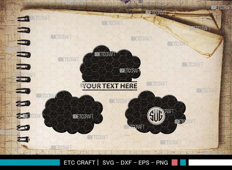 Cloud Monogram, Cloud Silhouette, Cloud SVG, Rain Cloud Svg, Sky Svg, Weather Svg, Black Clouds Svg, SB00491 SVG ETC Craft 