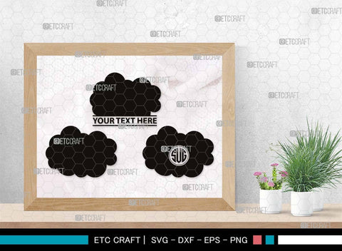 Cloud Monogram, Cloud Silhouette, Cloud SVG, Rain Cloud Svg, Sky Svg, Weather Svg, Black Clouds Svg, SB00491 SVG ETC Craft 