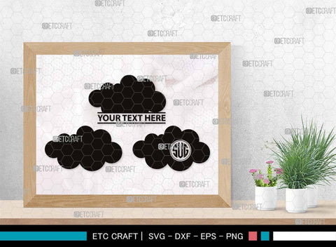 Cloud Monogram, Cloud Silhouette, Cloud SVG, Rain Cloud Svg, Sky Svg, Weather Svg, Black Clouds Svg, SB00491 SVG ETC Craft 