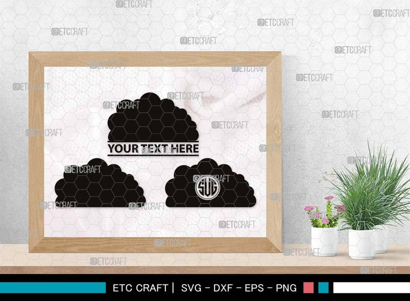 Cloud Monogram, Cloud Silhouette, Cloud SVG, Rain Cloud Svg, Sky Svg ...