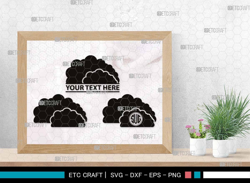 Cloud Monogram, Cloud Silhouette, Cloud SVG, Rain Cloud Svg, Sky Svg ...