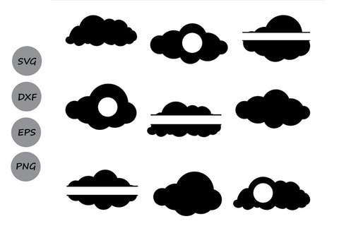 Cloud Monogram| Clouds SVG Cut Files SVG CosmosFineArt 