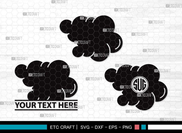Cloud Monogram SVG | Rain Cloud Svg | Weather Svg | Sky Svg | Clouds Svg | Cloud Clipart SVG ETC Craft 