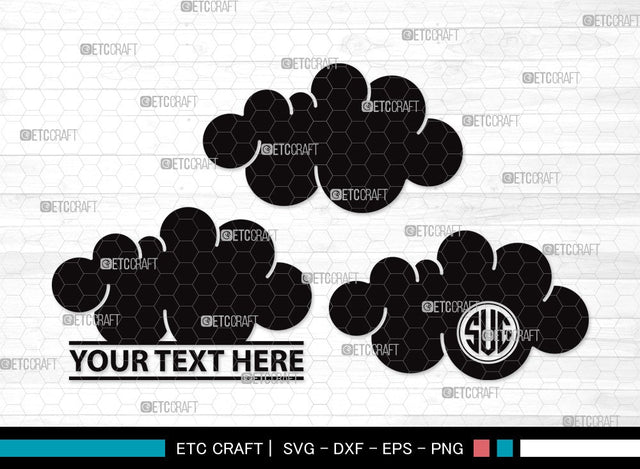 Cloud Monogram SVG | Rain Cloud Svg | Weather Svg | Sky Svg | Clouds Svg | Cloud Clipart SVG ETC Craft 