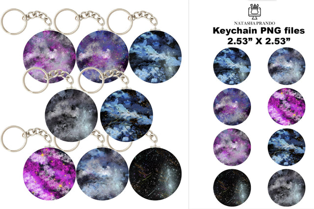 Cloud Sky Background Keychain Sublimation Sublimation Natasha Prando 