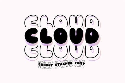 Cloud Stacked Bubbly Retro Font Font Blush Font Co. 