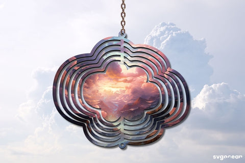 Cloud Wind Spinner Canva Mockup | Editable | Easy to use Mock Up Photo SvgOcean 